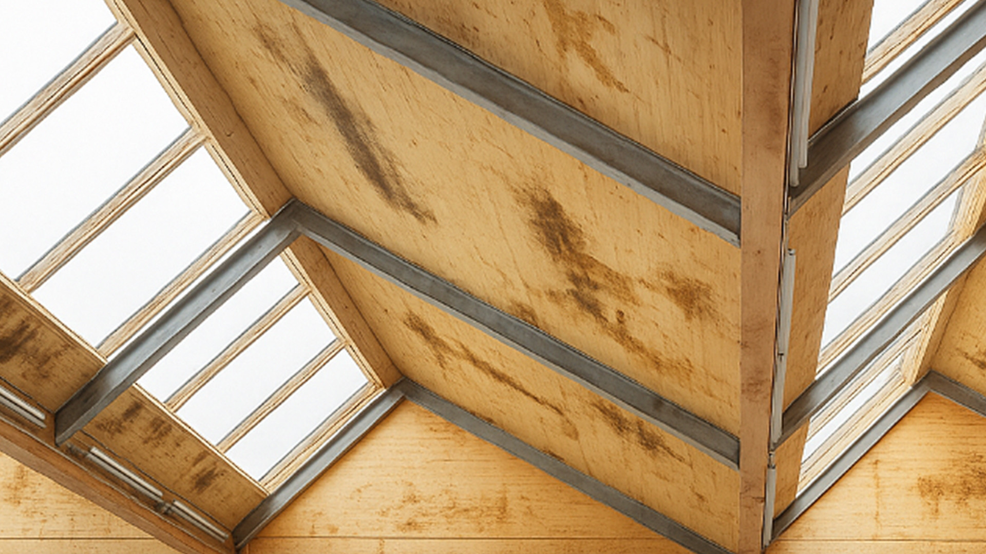 wet timber panels under vapor barrier