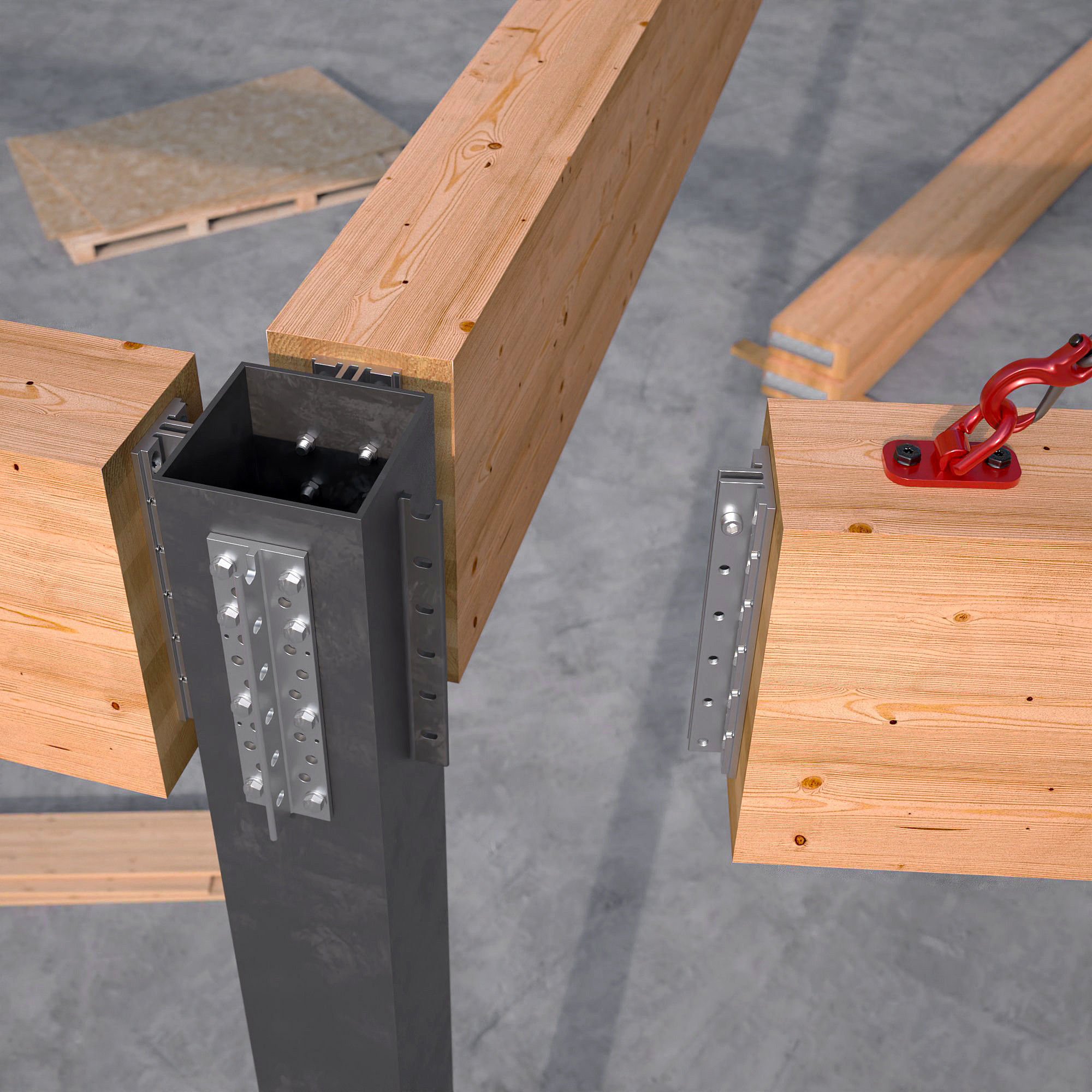 application-pinned-connection-for-post-and-beam-alumega