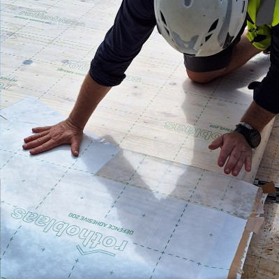 72 new house in cross laminated timber and concrete with DEFENCE ADHESIVE