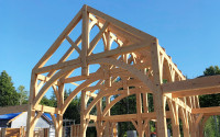 hardwood structure with screws for hardwood 